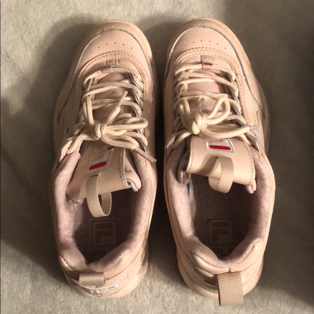 Light Pink Disruptor II Premium Fila Tennishoes